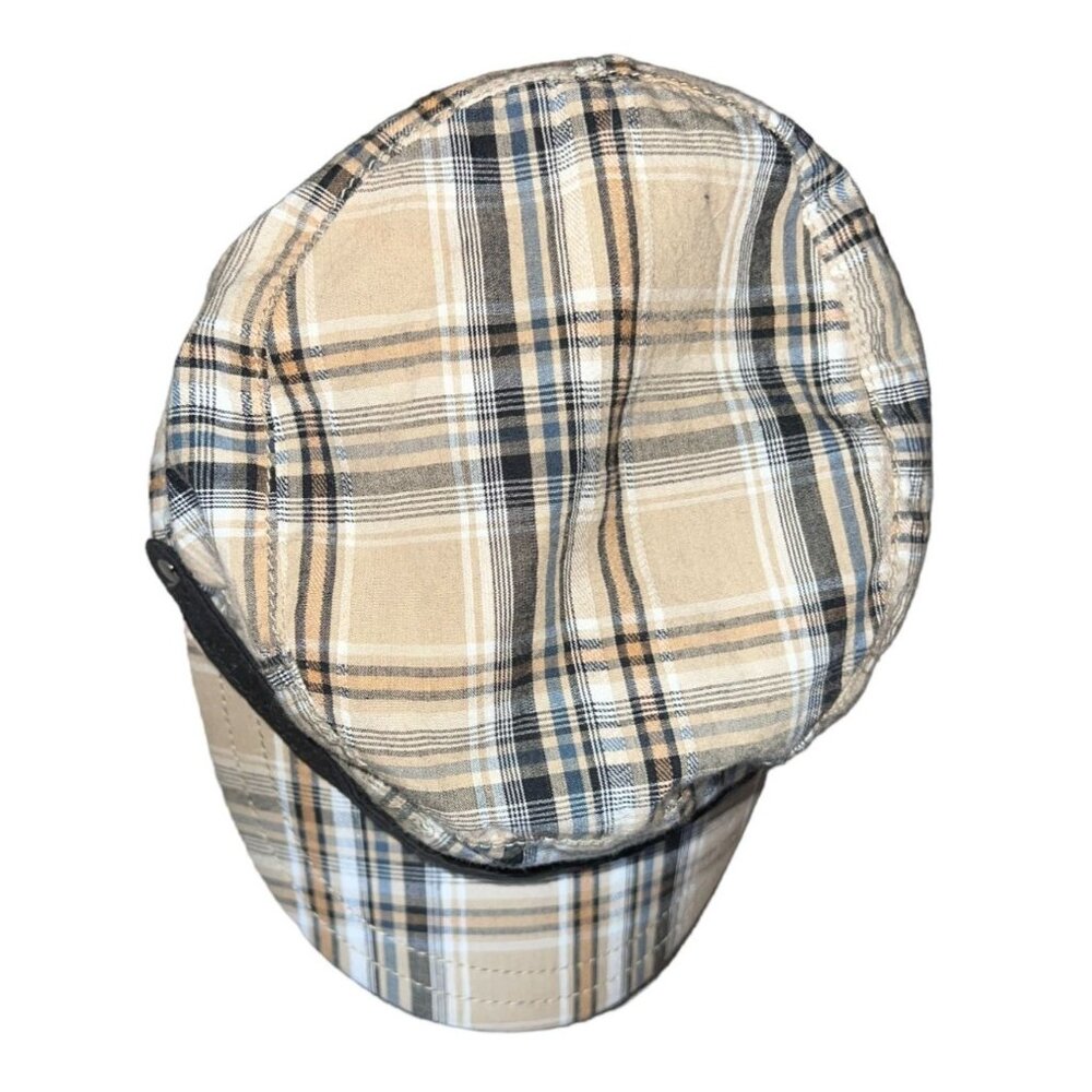 Plaid Beige & Black American Rag Newsboy Cap - Picture 6 of 6